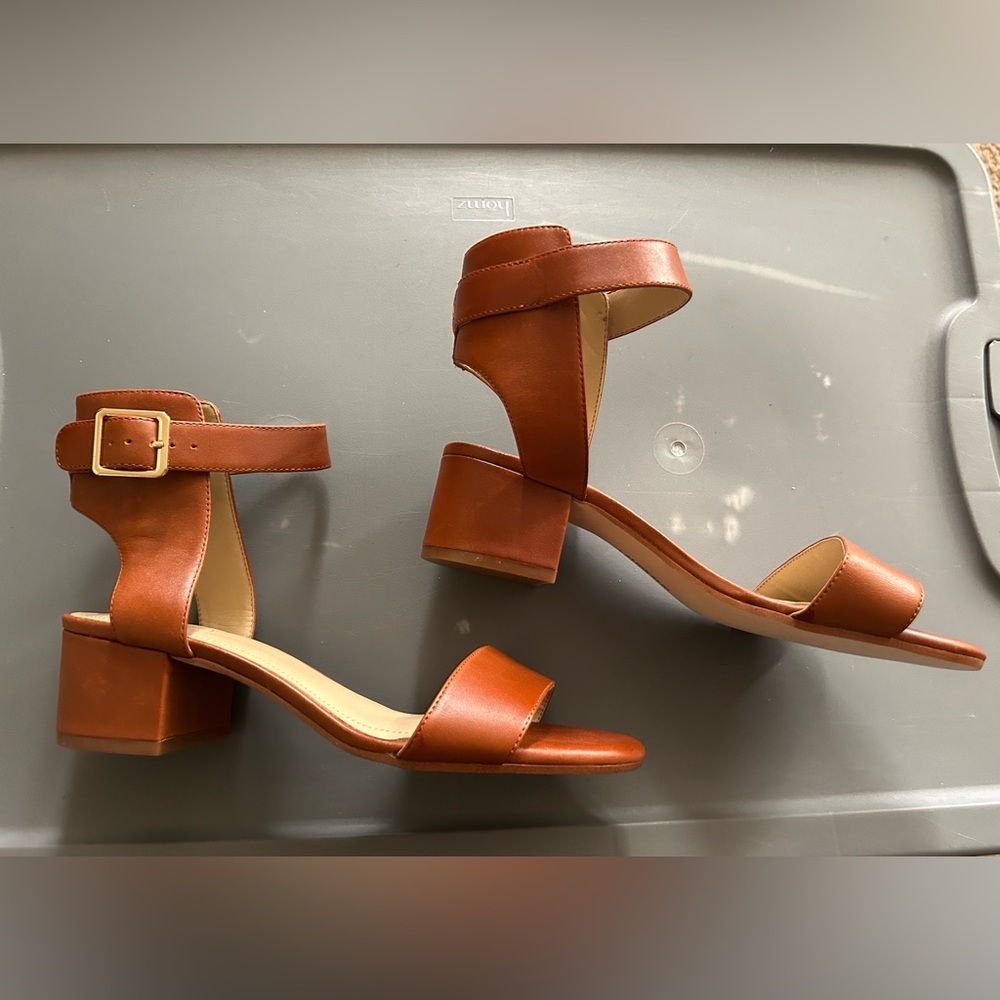Elegant Brown Block Heel Sandals